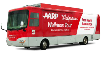 AARP's Free Health Screening bus