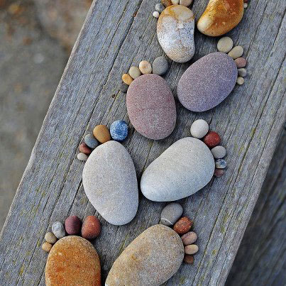 rocks shaped like feet